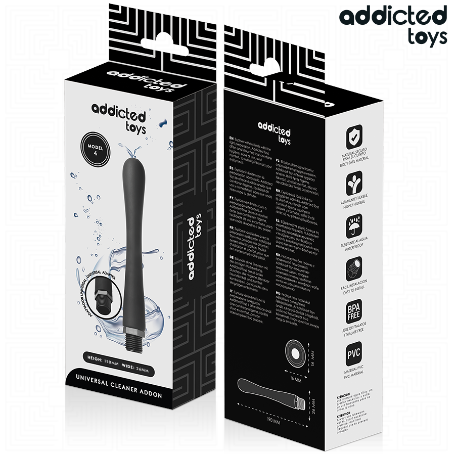 ADDICTED TOYS - LIMPADOR ANAL COM ADAPTADOR UNIVERSAL MODELO 4