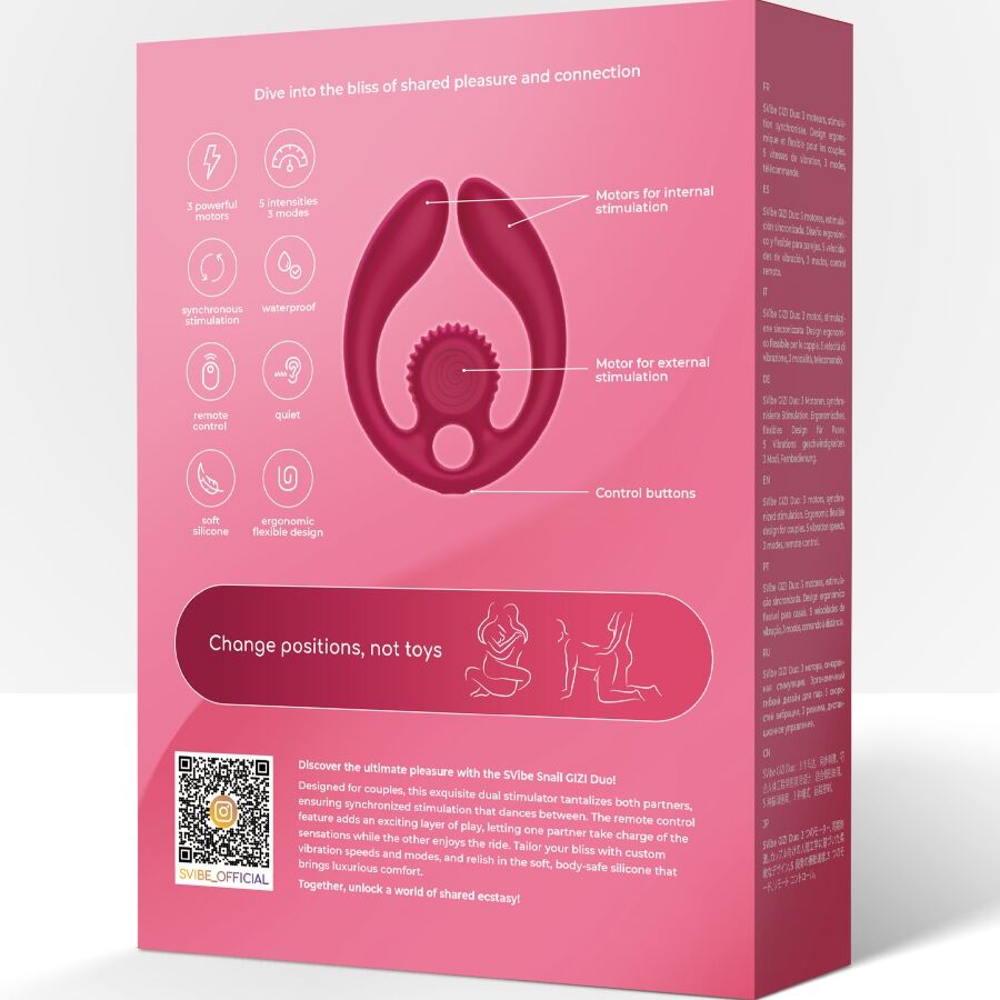 SNAIL VIBE - GIZI DUO ESTIMULADOR DE CASAIS COM CONTROLE REMOTO BURGUNDY