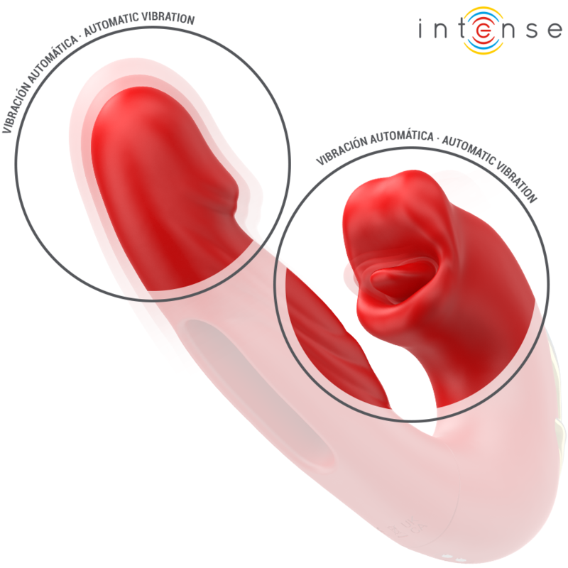 INTENSE - NATHY VIBRADOR DUPLO COM BOCA ESTIMULANTE MULTIFUNÇÕES VERMELHO
