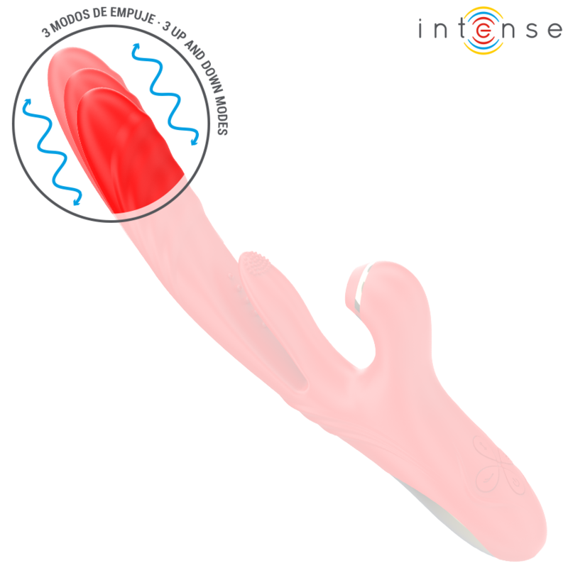 INTENSE - VIBRADOR MULTIFUNCIONAL KAROL THRUST & STIMULATION & ONDAS ESTIMULANTES VERMELHO