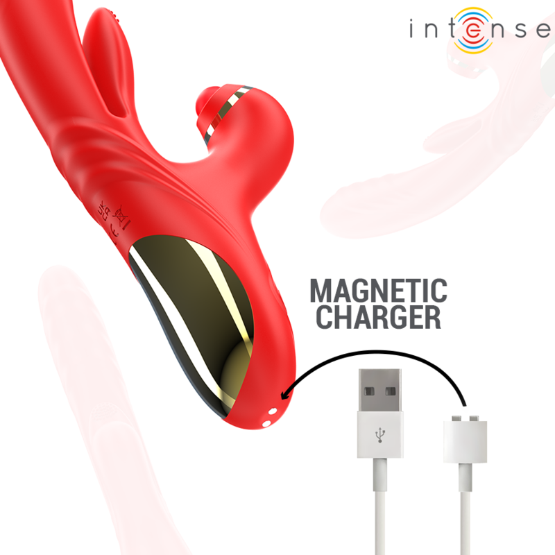 INTENSE - ROSALIA VIBRADOR MULTIFUNCIONAL 3 EM 1 VERMELHO