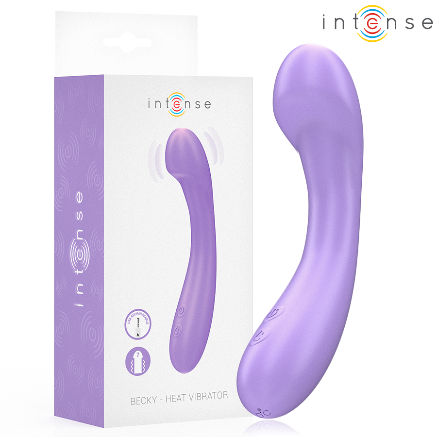INTENSE - VIBRADOR BECKY 19 CM AQUECÍVEL 7 VIBRAÇÕES ROXO