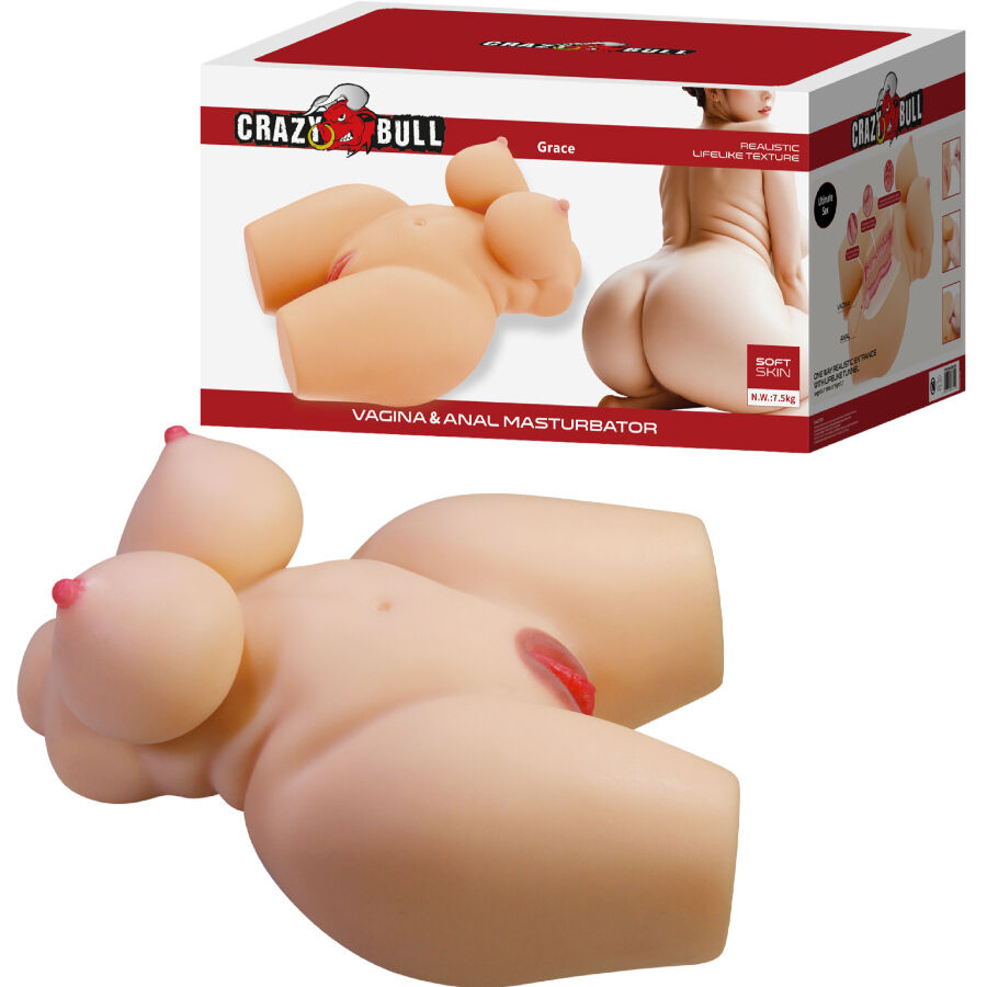 CRAZY BULL - GRACE TRONCO FEMININO REALISTA VAGINA E ANAL 7,5 KG