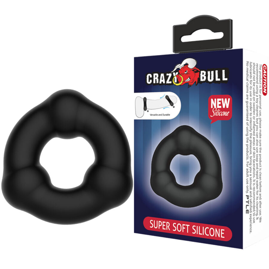 CRAZY BULL - ANEL DE SILICONE SUPER MACIO COM NÓDULOS