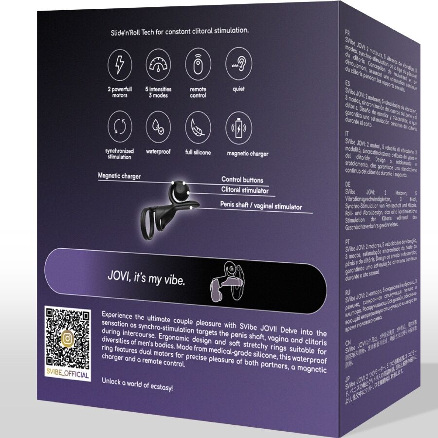 SNAIL VIBE - JOVI COUPLES RING CONTROLE REMOTO PRETO