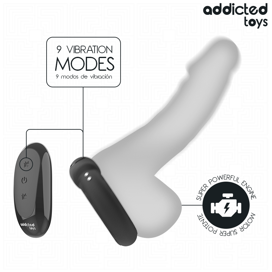 ADDICTED TOYS - ANEL PÊNICO VIBRANTE COM EFEITO DE AQUECIMENTO E CONTROLE REMOTO