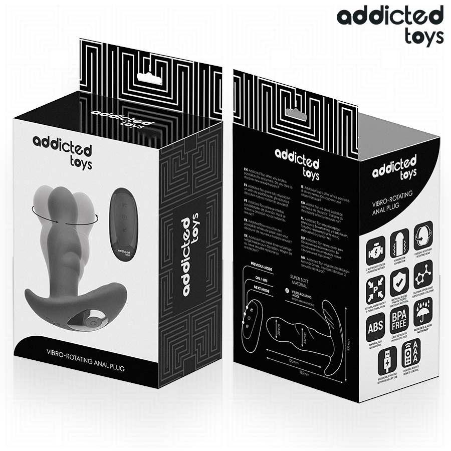 ADDICTED TOYS - PLUG ANAL ROTATIVO E VIBRANTE COM CONTROLE REMOTO
