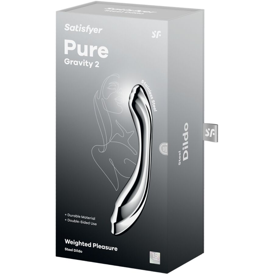 SATISFYER - PURE GRAVITY 2 DILDO DE AÇO INOXIDÁVEL COM DUAS EXTREMIDADES