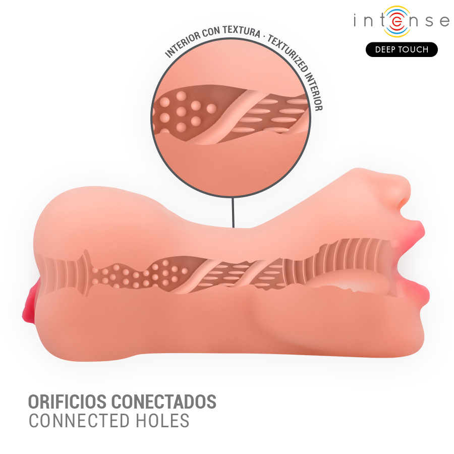 INTENSE DEEP TOUCH - MASTURBADOR RILEY COM DUPLA BOCA E VAGINA