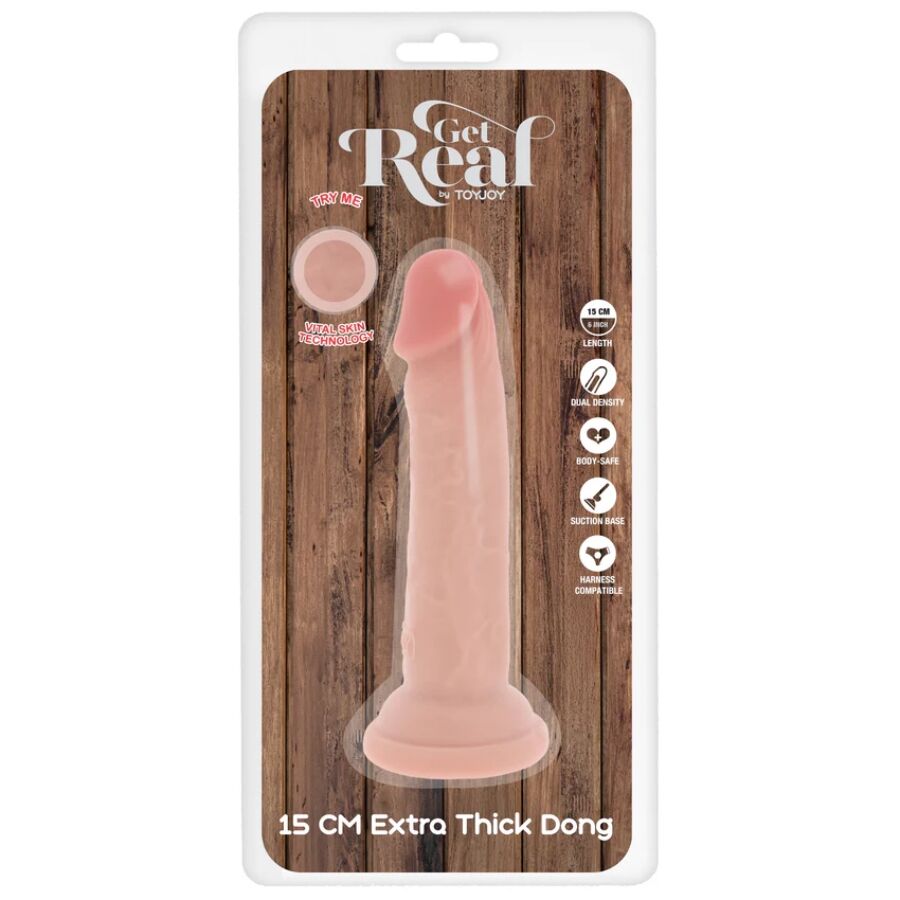GET REAL - PÊNIS DE TPE DELUXE DE DUPLA DENSIDADE E ESPESSURA, 15 CM