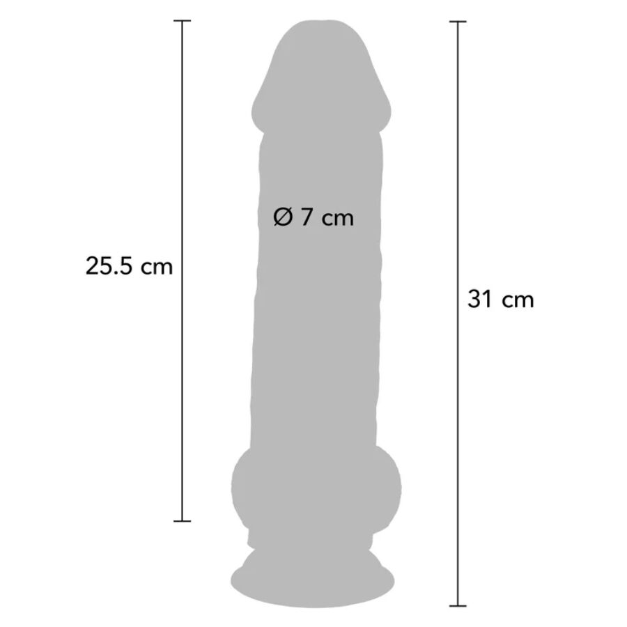 GET REAL - PÊNIS REALISTA DE LUXO COM TESTÍCULOS EXTRA GROSSO DE 31 CM