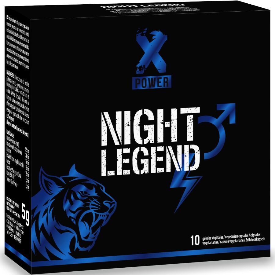 XPOWER - NIGHT LEGEND - ESTIMULANTE DE AÇÃO RÁPIDA PARA EREÇÃO E DESEMPENHO - 10 CÁPSULAS