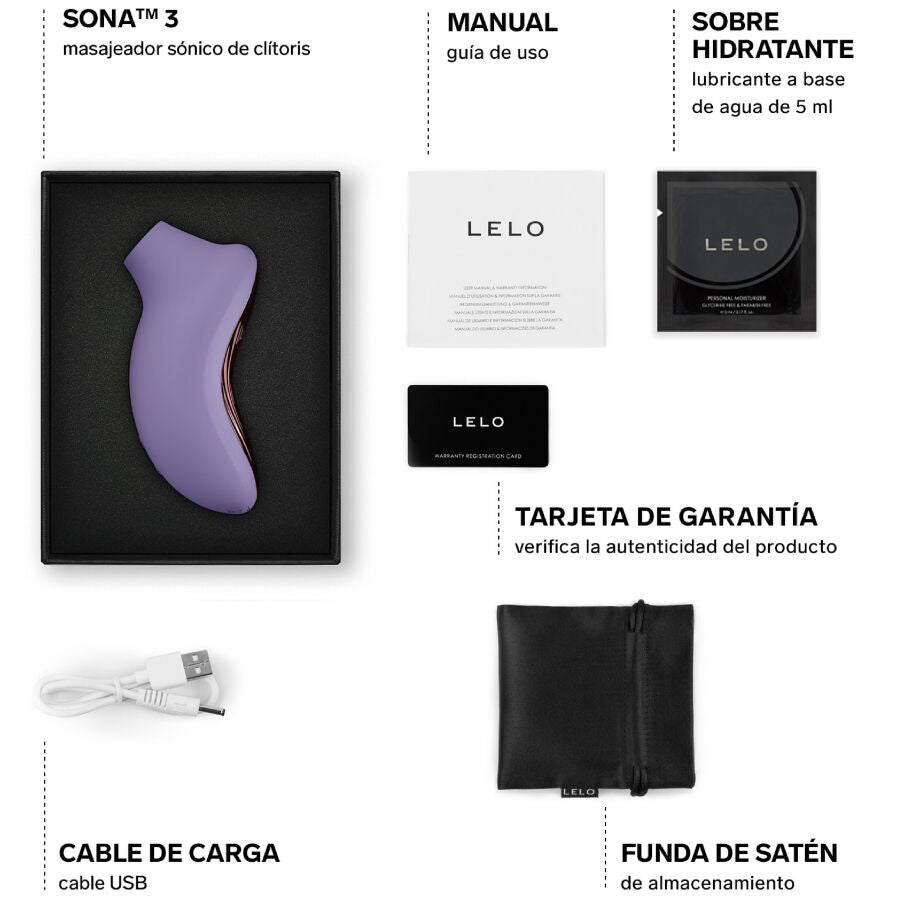 LELO - SONA 3 MASSAGEADOR CLITÓRICO SÔNICO VIOLET CREPÚSCULO