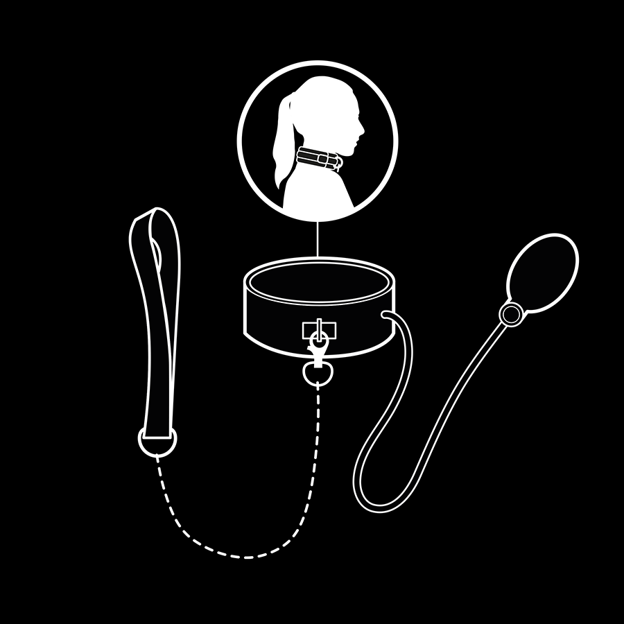 FETISH SUBMISSIVE BONDAGE - COLEIRA DE ESTRANGULAMENTO INFLÁVEL COM CORRENTE