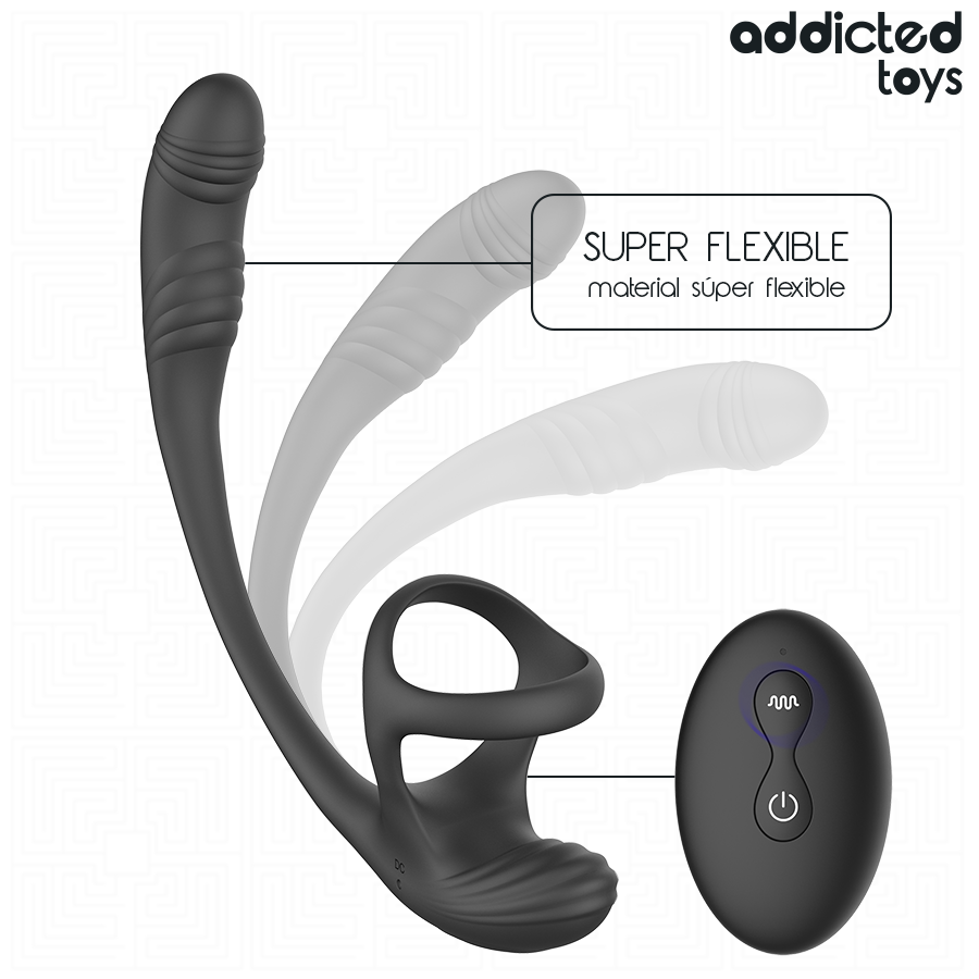 ADDICTED TOYS - PLUG ANAL COM VIBRAÇÃO, OSCILAÇÃO 360º E ESTIMULADOR DE TESTÍCULOS