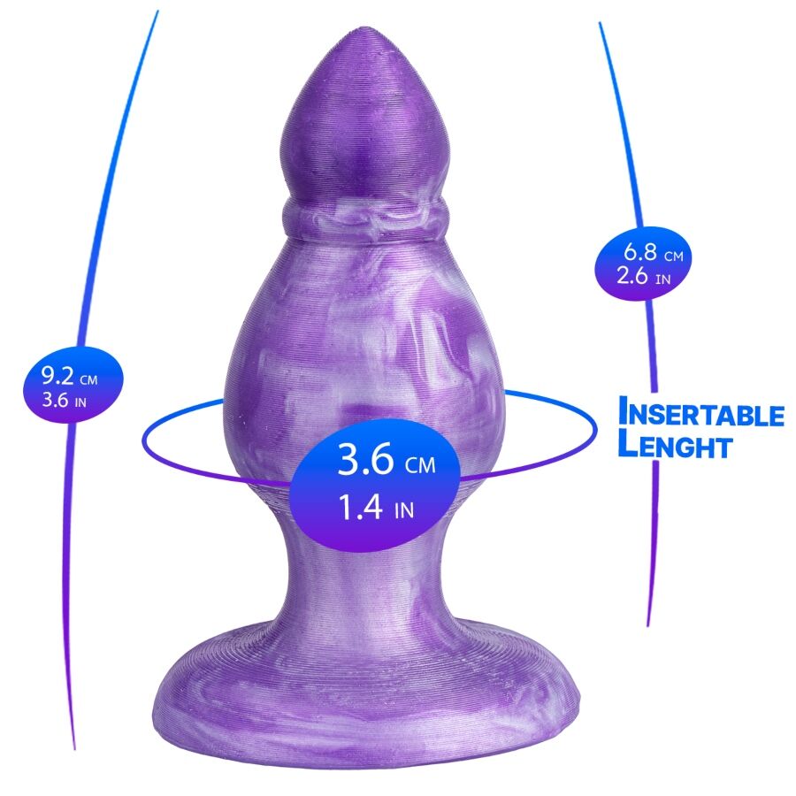 SILEXD - QUEEN ANAL PLUG FANTASY LIQUID SILICONE THEMORREATIVE PURPLE 9.2 CM
