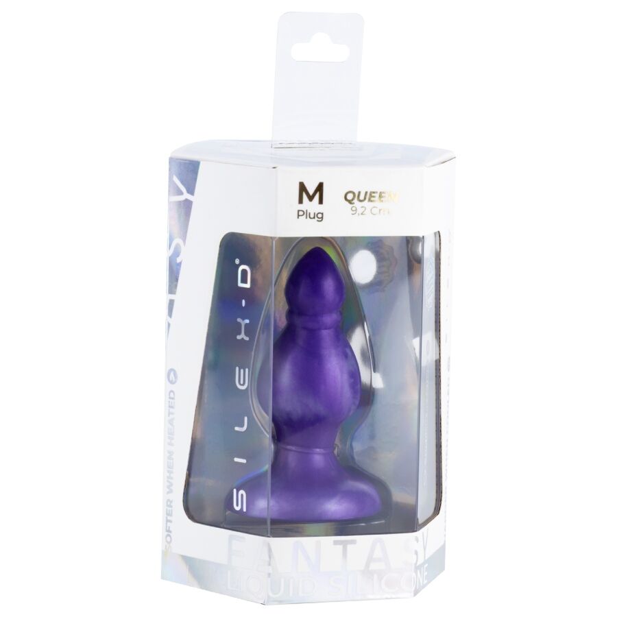 SILEXD - QUEEN ANAL PLUG FANTASY LIQUID SILICONE THEMORREATIVE PURPLE 9.2 CM