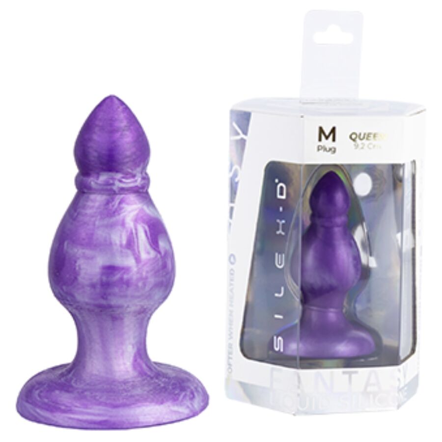 SILEXD - QUEEN ANAL PLUG FANTASY LIQUID SILICONE THEMORREATIVE PURPLE 9.2 CM