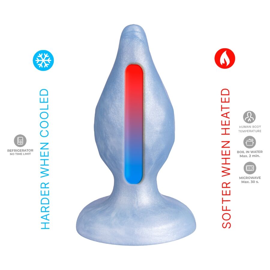 SILEXD - DIAMOND PLUG ANAL FANTASY DE SILICONE LÍQUIDO TERMOREATIVO AZUL PEROLADO 9,2 CM