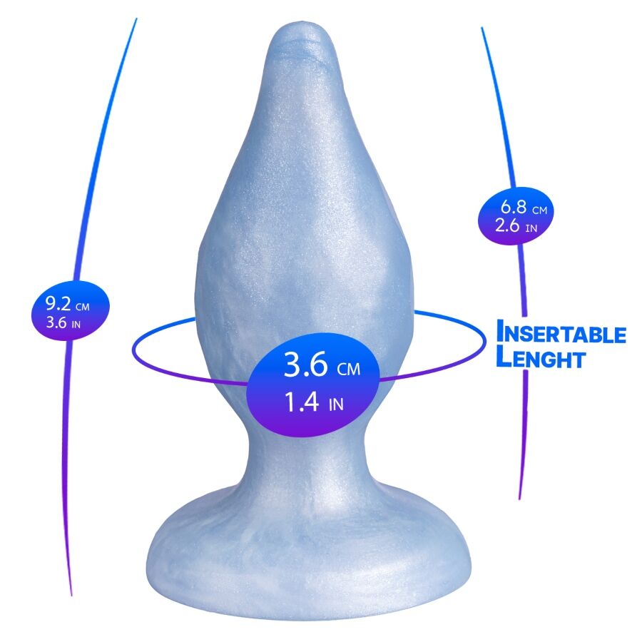 SILEXD - DIAMOND PLUG ANAL FANTASY DE SILICONE LÍQUIDO TERMOREATIVO AZUL PEROLADO 9,2 CM