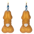 DIABLO PICANTE - VELAS DE ANIVERSÁRIO EM FORMATO DE PÊNIS DOURADO - 2 UNIDADES