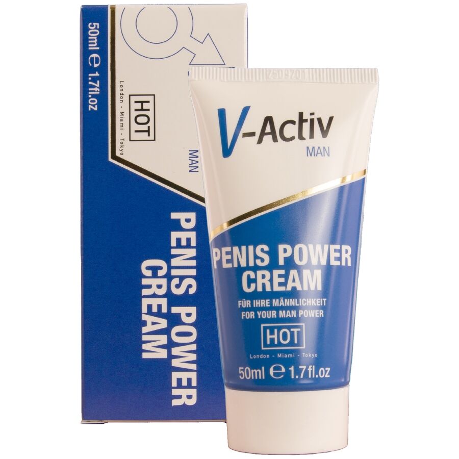 HOT - CREME PARA POTÊNCIA PENIANA V-ACTIV PARA HOMENS 50 ML