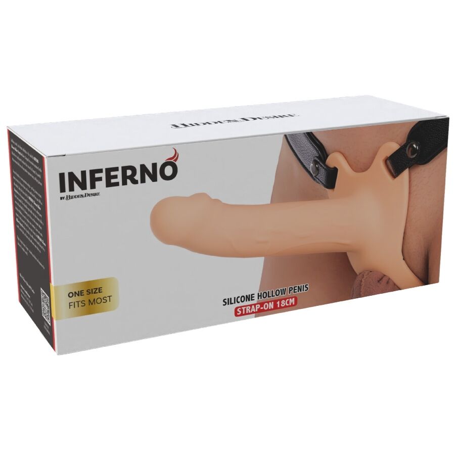 HIDDEN DESIRE - INFERNO MANGA PENIANA DE SILICONE COM STRAP-ON 18 CM