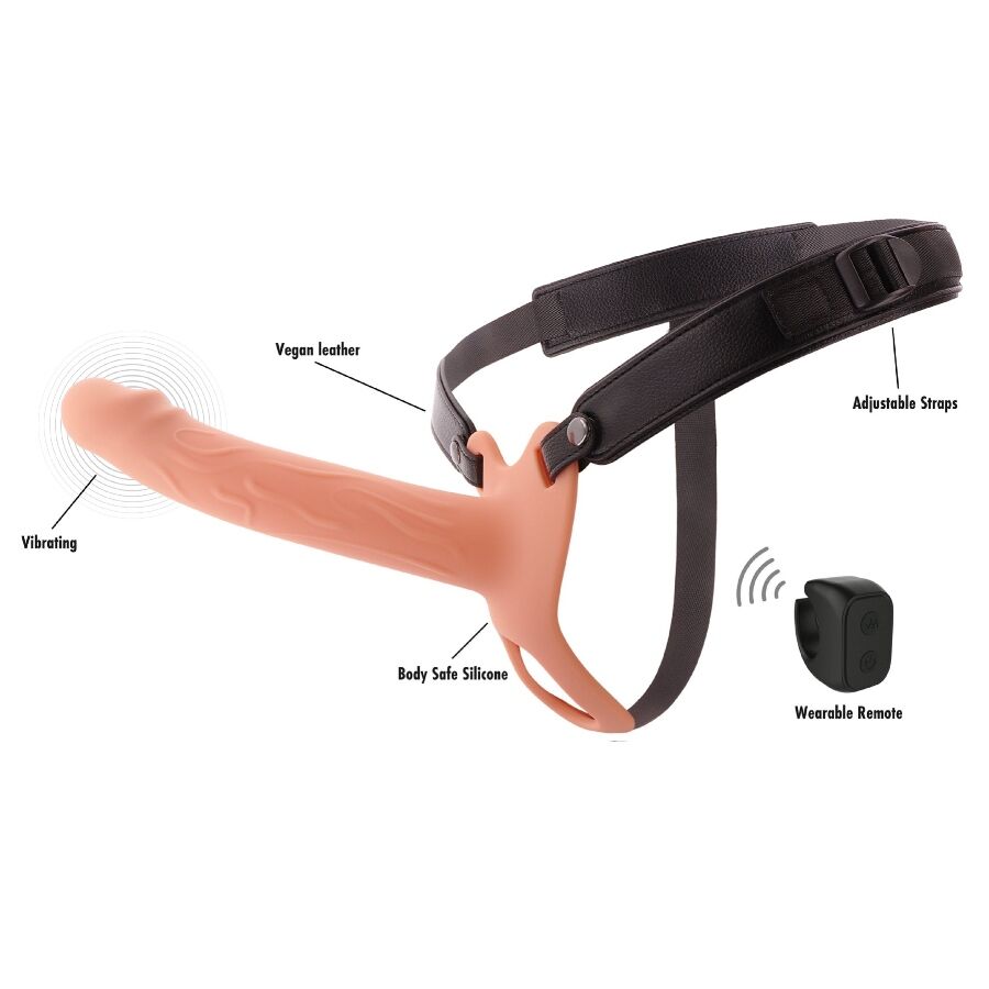HIDDEN DESIRE - INFERNO MANGA PENIANA VIBRATÓRIA COM STRAP-ON 20 CM