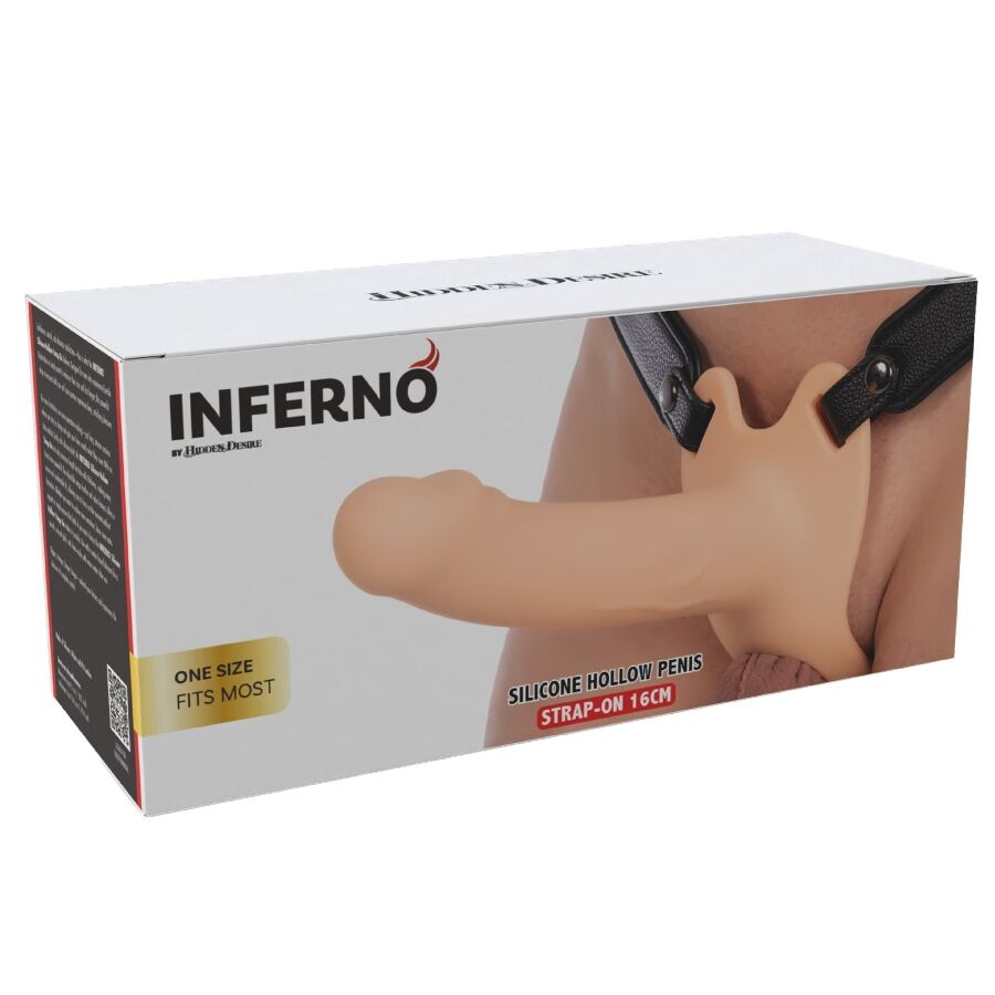 HIDDEN DESIRE - INFERNO MANGA PENIANA INFERNO COM STRAP-ON 16 CM