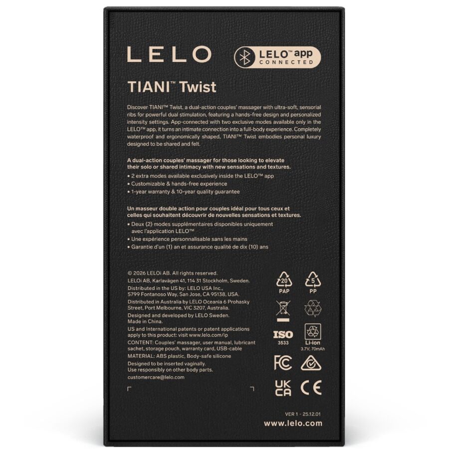 LELO - TIANI TWIST ESPUMA VIBRADORA PARA CASAIS