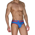 MACHO - MCH005 SLIP CLÁSSICO AZUL + VERMELHO L