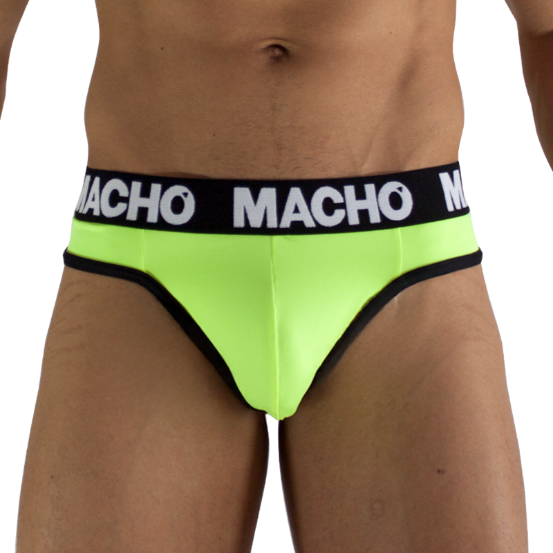 MACHO - MTG001 CALCINHA FIO DENTAL AMARELA FLUORESCENTE TAMANHO L