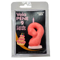 DIABLO PICANTE - VELA EM FORMATO DE PÊNIS COM O NÚMERO 9 NA COR ROSA