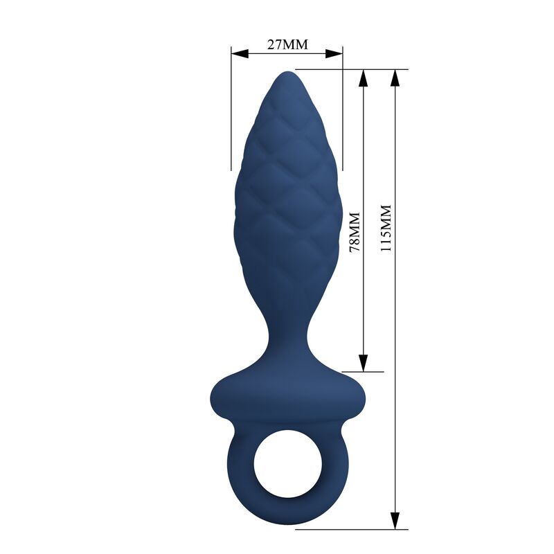 MR PLAY - PLUG ANAL TEXTURIZADO COM ANEL AZUL S