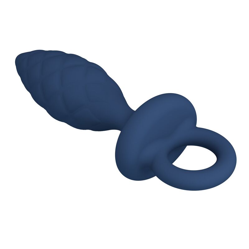 MR PLAY - PLUG ANAL TEXTURIZADO COM ANEL AZUL S