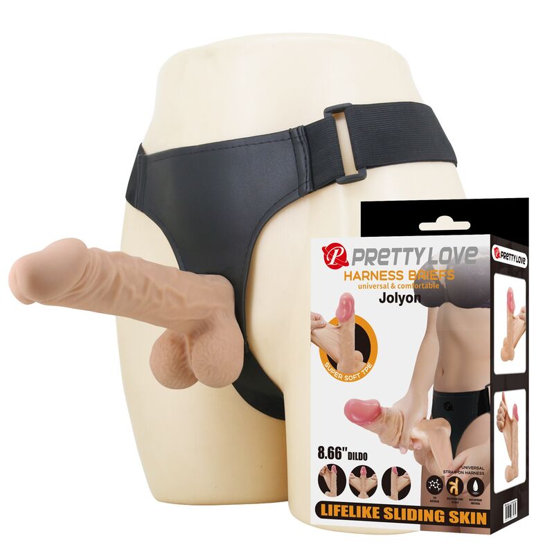 PRETTY LOVE - ARNÊS JOLYON COM DILDO FLEXÍVEL 22 CM Ø 4,8 CM NATURAL