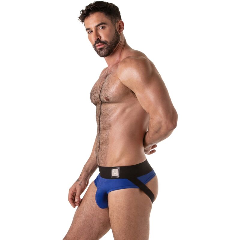 LOCKER GEAR - CUECA JOCKSTRAP AZUL COM CÓS LARGO TAMANHO XL