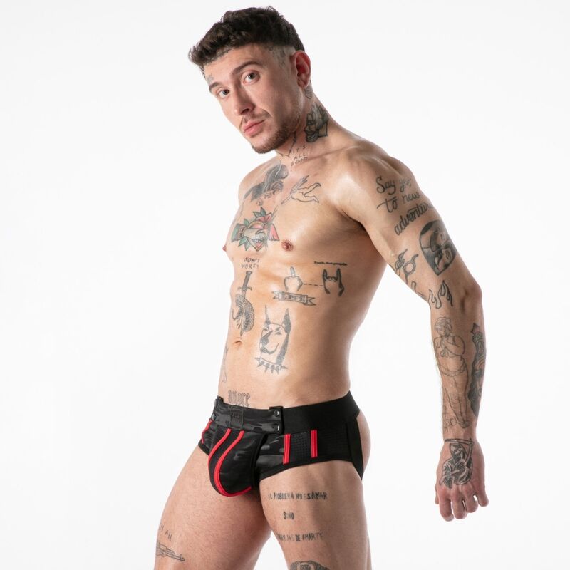 LOCKER GEAR - CUECA SUSTENIDO COM ACESSO MILITAR COMPLETO VERMELHA L