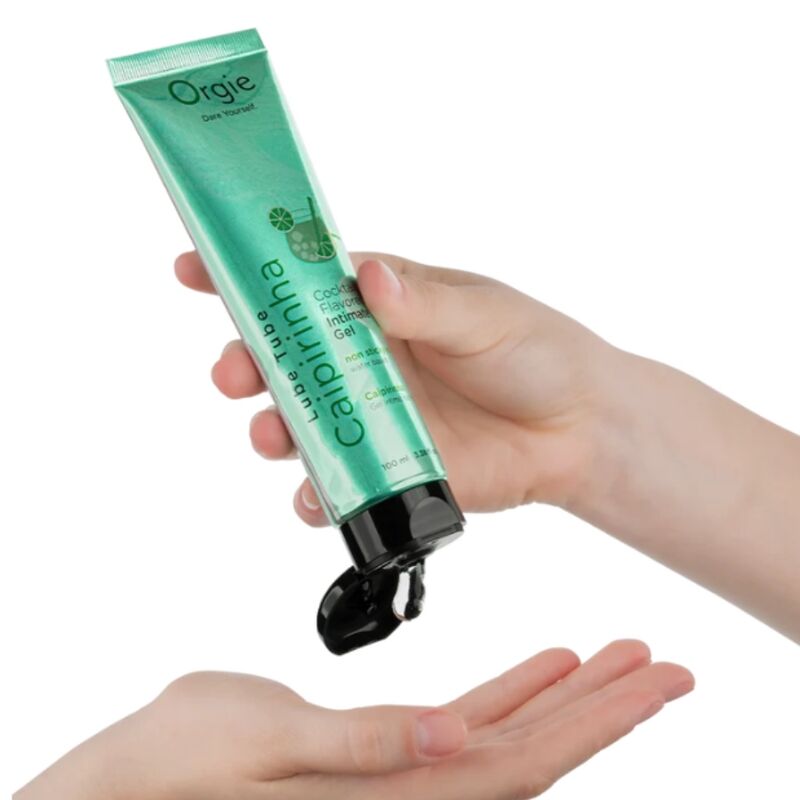 ORGIE - LUBRIFICANTE EM TUBO COQUETEL CAIPIRINHA GEL ÍNTIMO À BASE DE ÁGUA BEIJÁVEL 100 ML