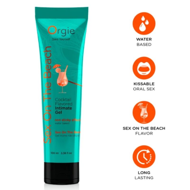 ORGIE - LUBRIFICANTE EM TUBO COQUETEL SEXO NA PRAIA BEIJÁVEL GEL ÍNTIMO À BASE DE ÁGUA 100 ML