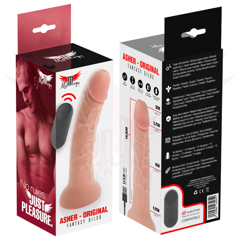 MYTHOLOGY - ASHER ORIGINAL DILDO S - VIBRADOR COMPATÍVEL COM A TECNOLOGIA WATCHME WIRELESS