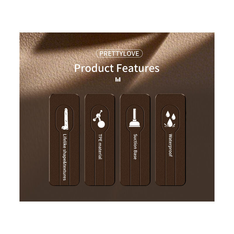 PRETTY LOVE - BENOIT DILDO REALISTA COM TOQUE SUAVE E PELE DESLIZANTE  38,5 CM NATURAL