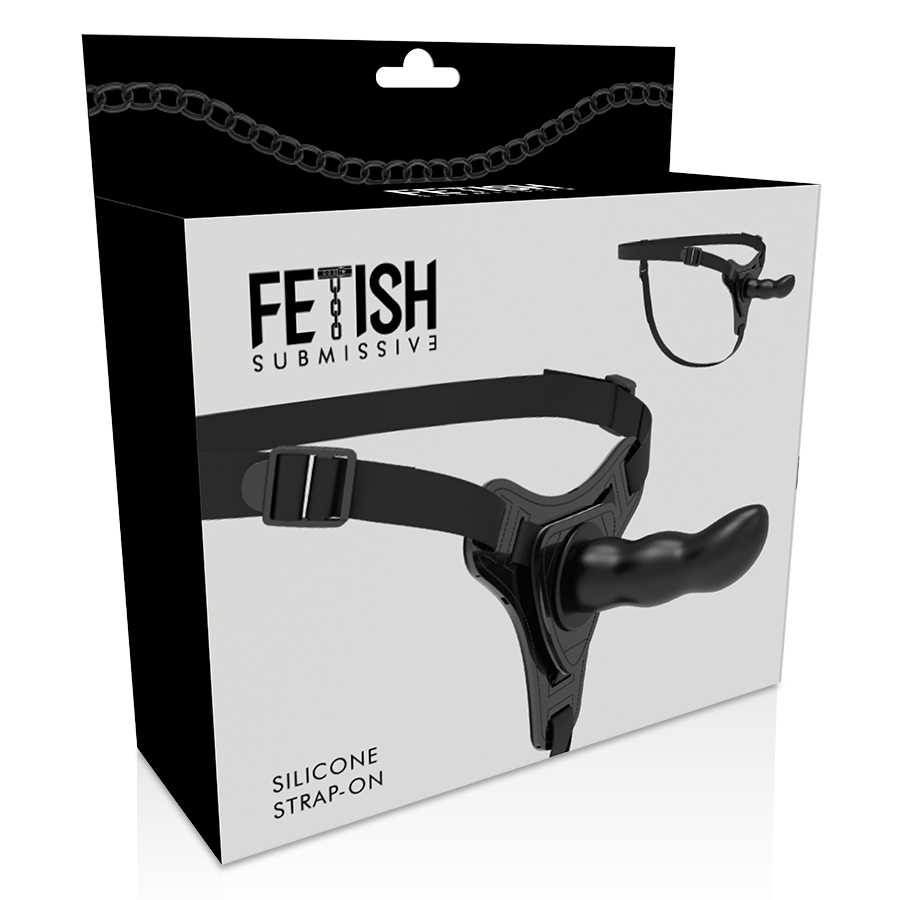 FETISH SUBMISSIVE HARNESS - SILICONE PRETO PONTO G 16 CM