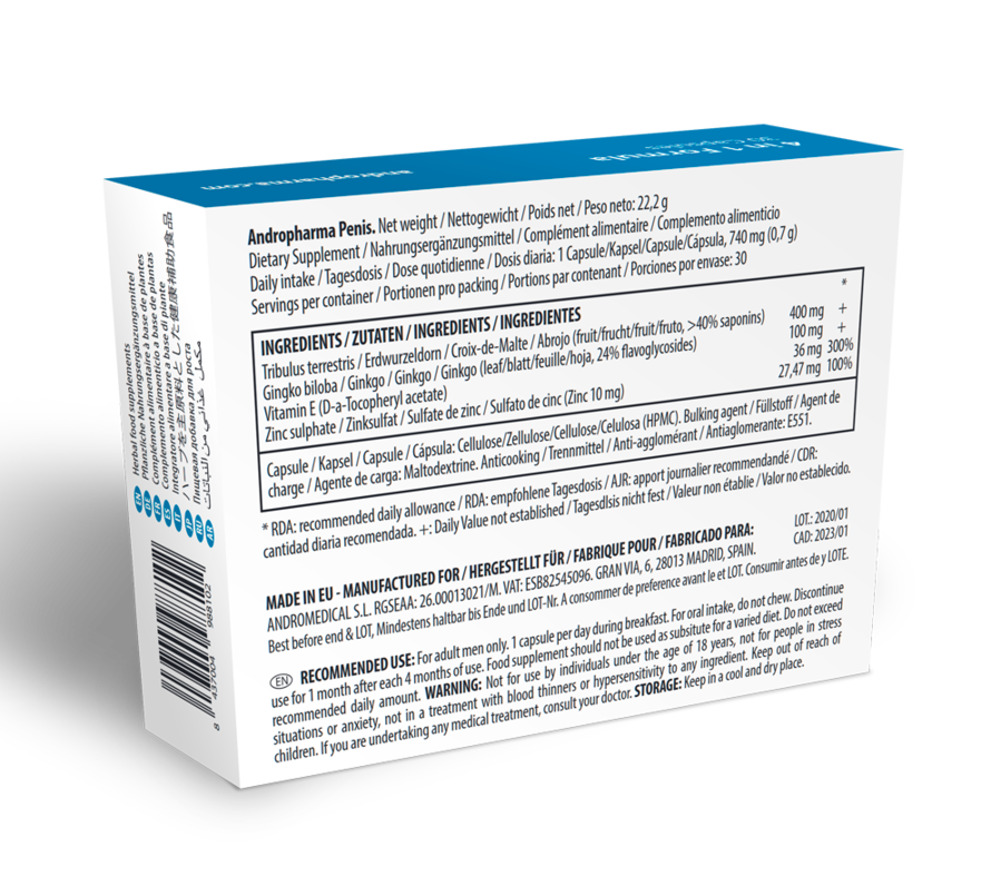 Andropharma Penis – Suplemento alimentar à base de ervas para o bem-estar masculino