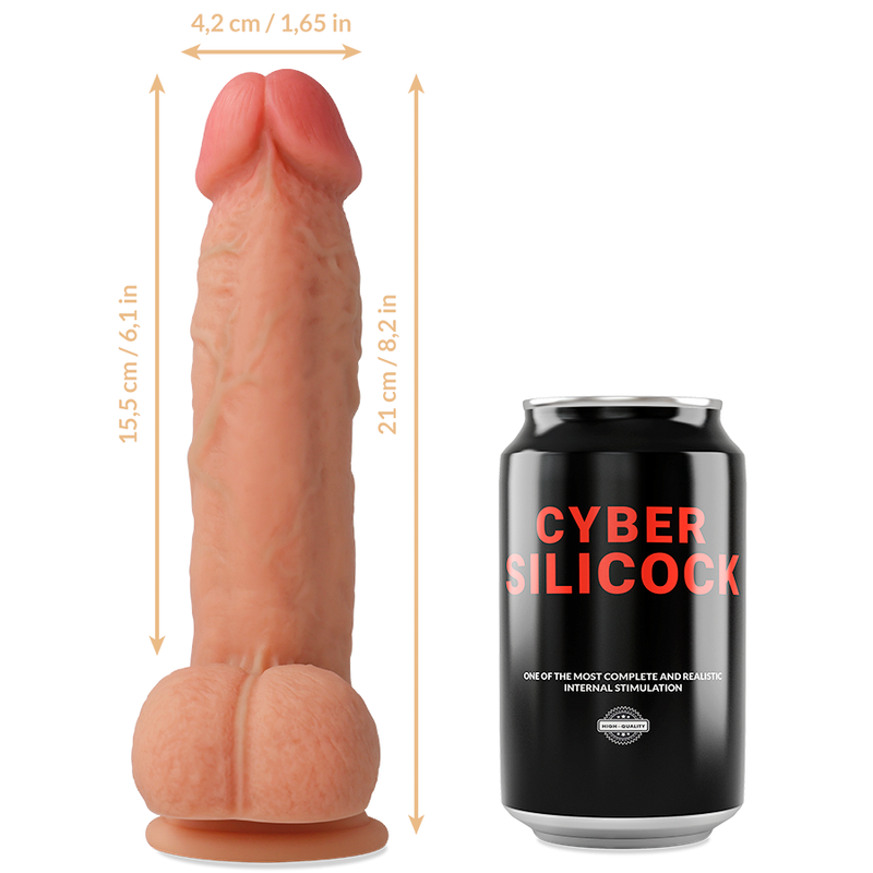 CYBER SILICOCK - STRAP-ON SAUL SILICONE LÍQUIDO COM 3 ANÉIS GRTIS 15.5 CM -O- 4.2 CM