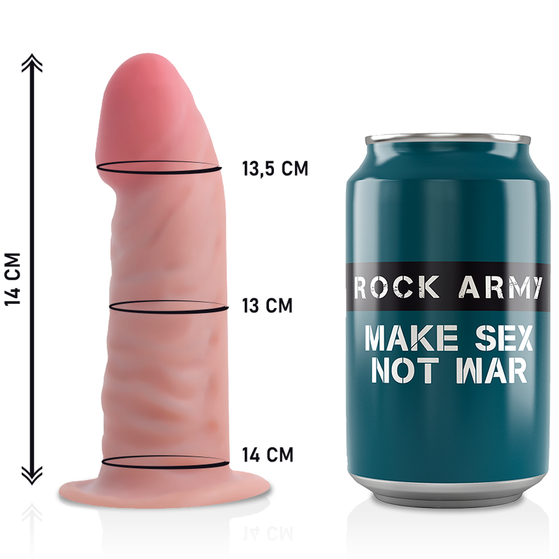 ROCKARMY - ARNÊS + DILDO REALÍSTICO TIGRE DE DUAL DENSIDADE 14 CM -O- 4.46 CM